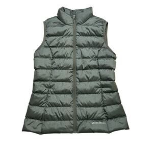 Eddie Bauer Women’s EB650 Down Puffer Vest Green Full Zip Size Medium outdoors